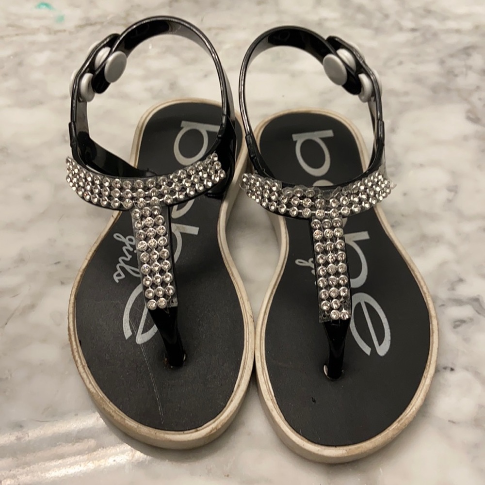 Flip flops with rhinestone detail